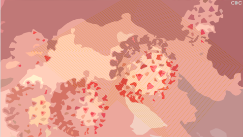 graphic image of COVID cells