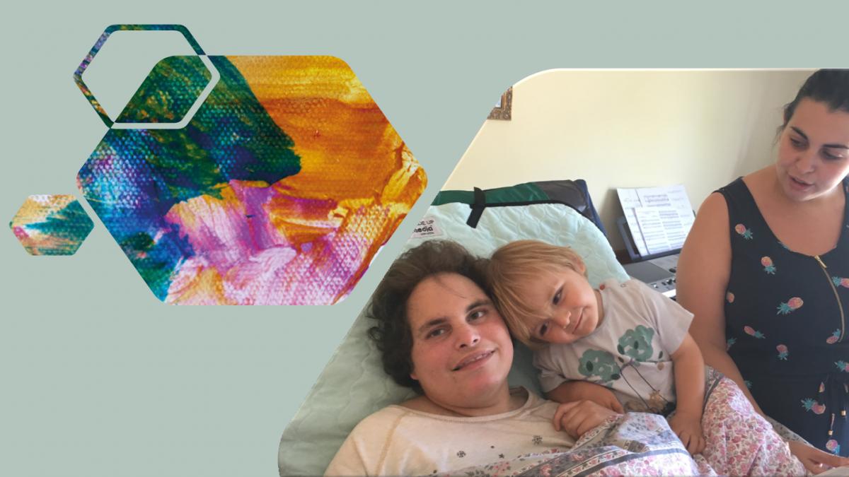 abstract art, Johanna, Betham and Oscar Mort in hospital bed